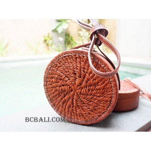 large size circle full leather sling bags bali large size circle full